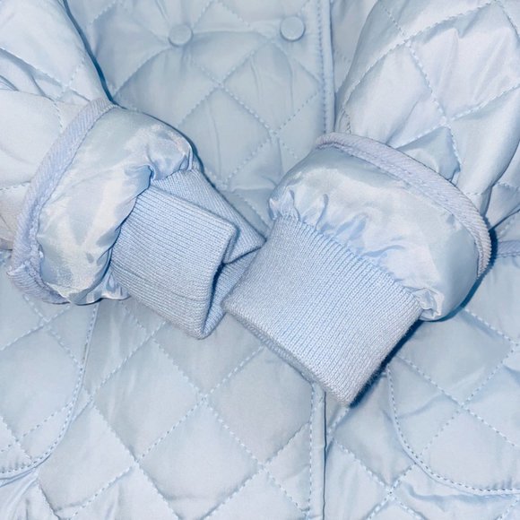 Gocco Quilted Baby Blue Jacket with detachable hood Size 18-24 months - Picture 3 of 6